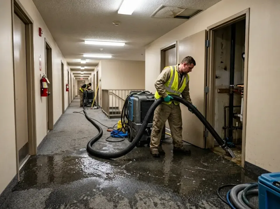 multi-unit-apartment-hallway-f-005 — frequently asked questions, Emergency Burst Pipe Water Extraction & Removal in Long Bra…